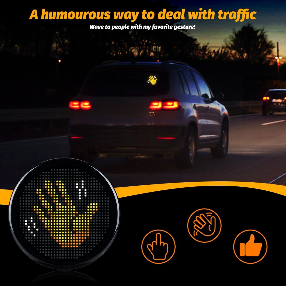 Gelrova LED Car Sign Light - Car star 5 Daily Version - D 4" - LED Backpack Car Sign